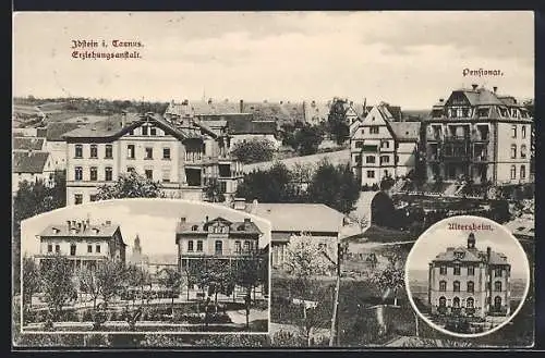 AK Idstein, Teilansicht mit Pensionat und Erziehungsanstalt, Altersheim