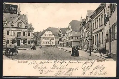 AK Bretten, Strasse am Marktplatz