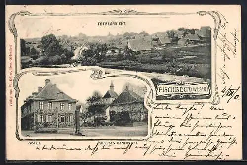 AK Fischbeck /Weser, Abtei, Adeliges Damenstift und Ortspanorama