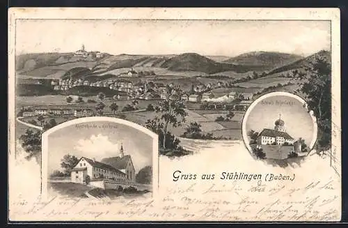 AK Stühlingen /Baden, Klosterkirche, Kurhaus und Schloss Hohenlupfen