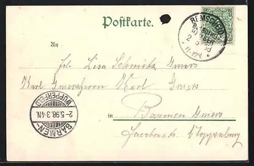 Lithographie Remscheid, Thalsperre und Mebusmühle