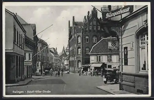 AK Ratingen, Gasthaus Bürgerhaus Ritter-Bier in der Strasse