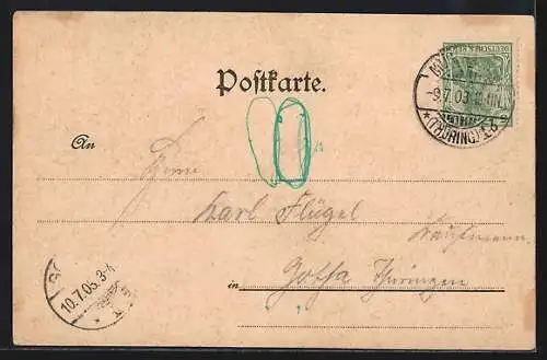 Lithographie Mühlhausen i. Th., Königliches Seminar und Gymnasium