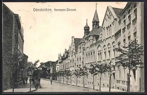 AK Odenkirchen, Hermann-Strasse im Sonnenschein