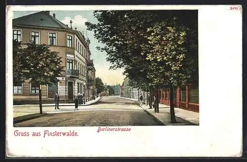 Lithographie Finsterwalde, Blick in die Berlinerstrasse