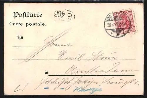 Lithographie Dortmund, Innenansicht des Restaurants Wiener Cafe