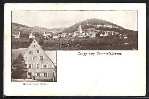 AK Pommelsbrunn, Ortsansicht, Gasthof zum Paulus