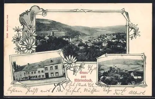 AK Mürlenbach, Gasthaus Heinrich Krumpen, Panorama