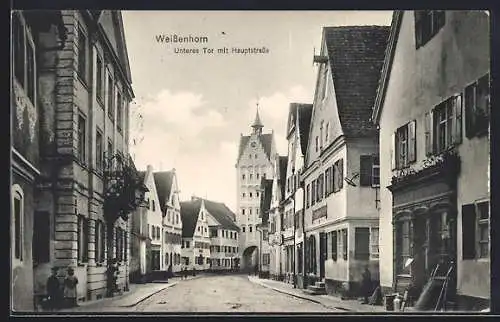 AK Weissenhorn, Unteres Tor mit Hauptstrasse