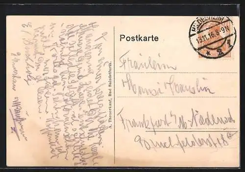 AK Grossdüngen, Strassenpartie mit Einwohnern