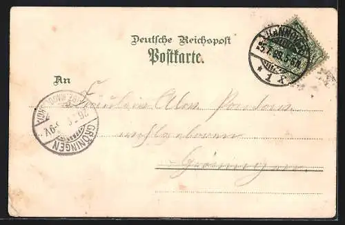 Lithographie Bemerode, Gasthaus Seelhorst, Denkmal, Kreuz