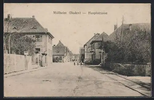AK Müllheim /Baden, Hauptstrasse mit Kindern