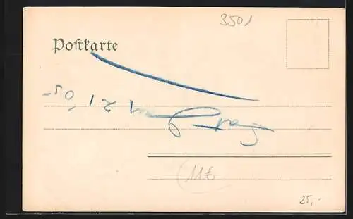 Lithographie Hanstein, Totalansicht mit Burgsaal