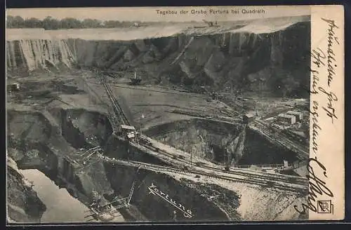 AK Bergheim /Erft, Tagebau der Kohle-Grube Fortuna bei Quadrath