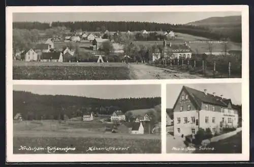 AK Neudorf i. Erzgeb., Totalansicht mit Gasthaus