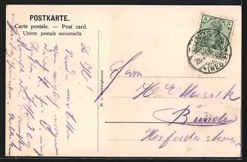 AK Bünde i. W., Gartenstrasse mit Villen