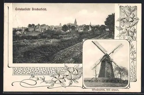 AK Breckerfeld, Teilansicht, Windmühle erbaut 1812