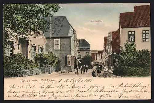 AK Lübbecke, Hotel Ruehe, Westertor