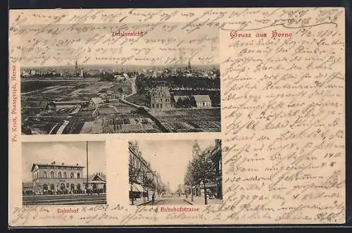 AK Herne, Bahnhof, Bahnhofstrasse, Teilansicht der Stadt