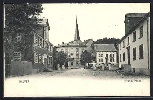 AK Halver, Kirspestrasse mit Kirche