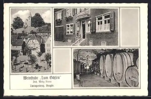 AK Zwingenberg /Bergstr., Weinstube Zum Ochsen, Inh. Willy Riess