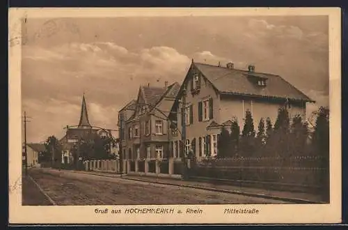 AK Hochemmerich a. Rhein, Partie in der Mittelstrasse