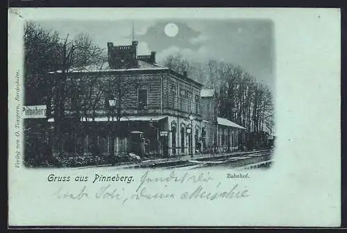 AK Pinneberg, Bahnhof mit Gleisen