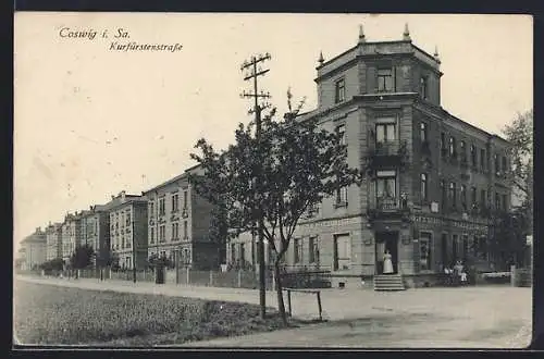 AK Coswig i. Sa., Restaurant Zum Dresdner Hof in der Kurfürstenstrasse