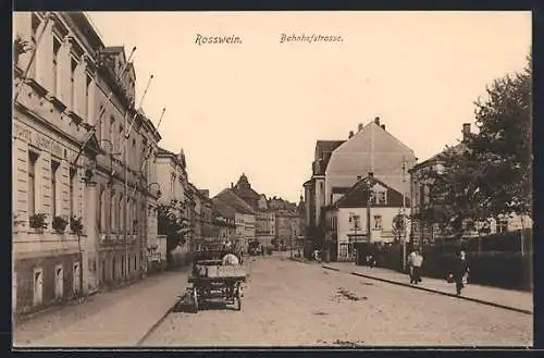AK Rosswein, Bahnhofstrasse mit Geschäft