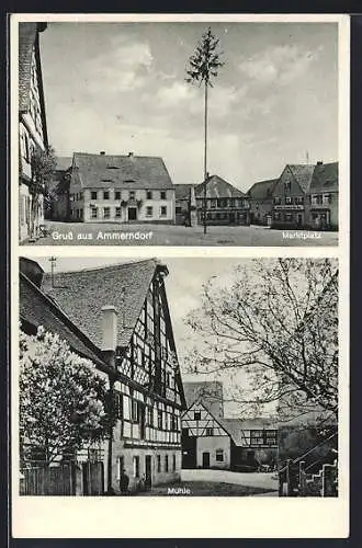 AK Ammerndorf, Mühle, Partie am Marktplatz