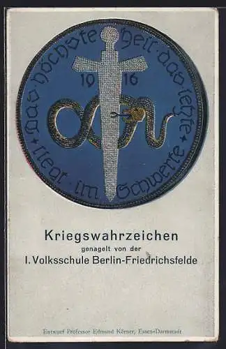 AK Berlin-Friedrichsfelde, Kriegswahrzeichen, Nagelung der I. Volksschule