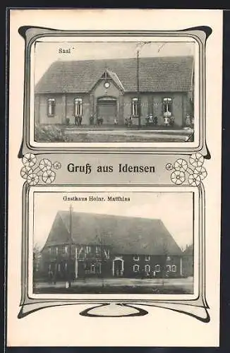 AK Idensen, Gasthaus Heinrich Matthias, Saal