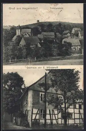 AK Hegensdorf, Gasthaus von E. Wördehoff, Teilansicht