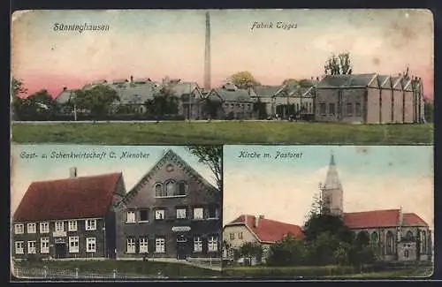 AK Sünninghausen, Fabrik Tigges, Gastwirtschaft C. Nienaber
