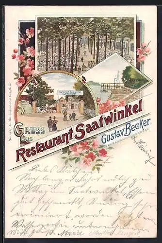 AK Berlin-Tegel, Restaurant Saatwinkel, verschiedene Motive