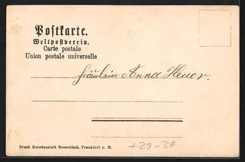 Passepartout-Lithographie Neustadt i. Holst., Kremperstrasse und Krempertor, Eichenblatt