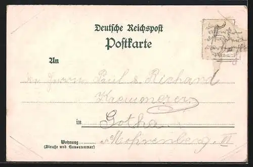 Lithographie Gotha, Gasthof Seeberg, Inh. Hermann Sebig