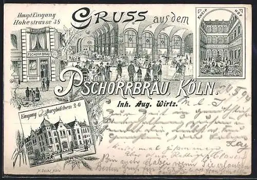 Lithographie Köln, Gasthaus Pschorrbräu, Hohestrasse 38