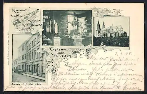 AK Worms a. Rh., Gasthaus zur Cajüte, Bes. P. I. Valbenberg, Innenansicht