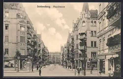 AK Berlin-Schöneberg, Partie an der Maxstrasse