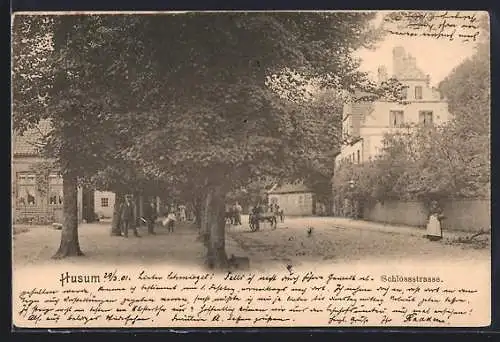 AK Husum / Nordsee, Schlossstrasse mit Spaziergängern