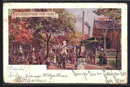 Künstler-AK München-Neuhausen, Münchner Bürgerbräukeller, Rosenheimer Strasse