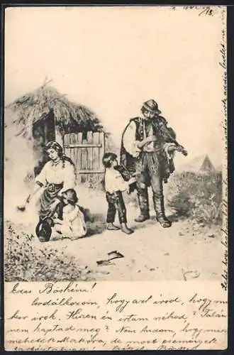AK Sinti und Roma / Zigeunerfamilie mit Instrumenten
