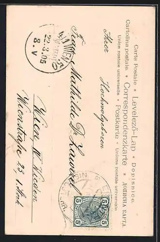 Lithographie Bettler, junger Mann mit Geiger erbittet eine Spende