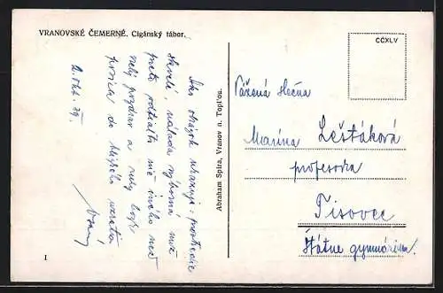AK Vranovské Cemerné, Cigánský tábor, Sinti und Roma / Zigeuner