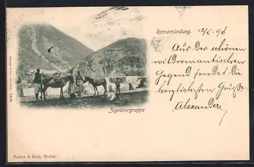 AK Sinti und Roma / Zigeunergruppe an der Ramamündung