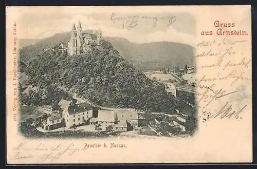 Lithographie Arnstein, Burgansicht