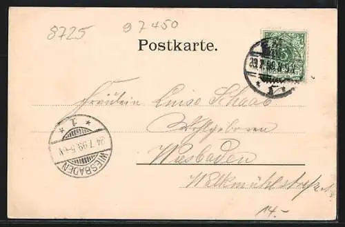 Lithographie Arnstein, Burgansicht