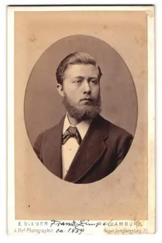 Fotografie E. Bieber, Hamburg, Neuer Jungfernstieg 20, Franz Zimpel im Jahr 1889