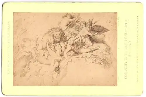Fotografie Friedr. Bruckmann, München, Gemälde: Löwenkampf (Composition zur Sündfluth) nach W. v. Kaulbach
